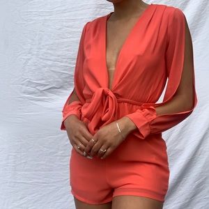 TOBI Salmon Slit Romper